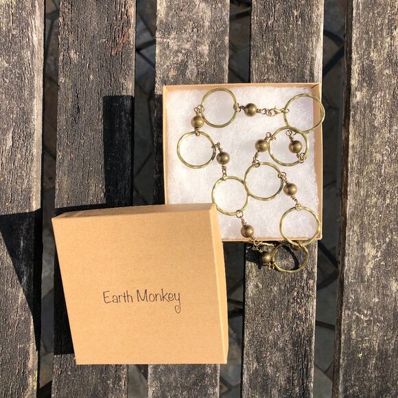 Hammered circle rings choker in antique bronze - Picture 8 of 8